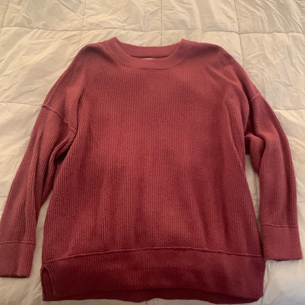 Aerie oversized ribbed knit tunic length sweater